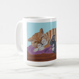 Schlafende Katze und hinterlistige Mäuse Tasse