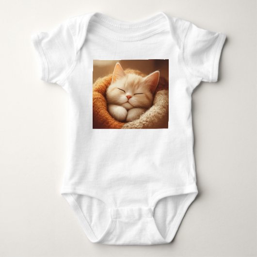 Schlafende Kitty Baby Strampler (Vorderseite)