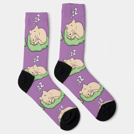 Schlafende Kitty Thunder_Cove Socken (Rechts)