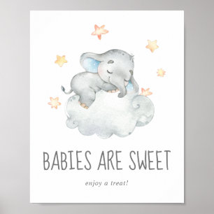 Schlafende kleine Elefantenjunge Babys sind süß Poster