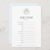 Schlafende kleine Elefantenjunge wünscht sich ein  Hinweiskarte (Vorne/Hinten)