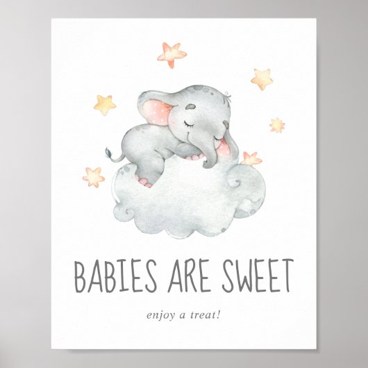 Schlafende kleine Elefantenmädchen Babys sind süß Poster (Vorne)