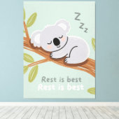 Schlafende Koala-Kinderzimmer-Kunst Leinwanddruck (Insitu (Holzboden))