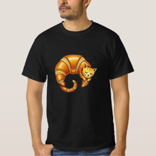 Schlafende Kroissant Katze - Niedliche Katze Lover T-Shirt