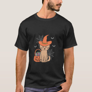 Schlafende Kürbis-Halloween-Katze T-Shirt