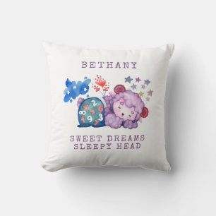 Schlafende Lamm Sweet Dreams Sleepy Name  Kissen