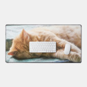 Schlafende Langeginger-Katze Schreibtischunterlage (Tastatur & Maus)