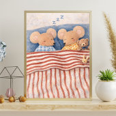 schlafende Mäuse Illustration | süße Mäuse Kunst Poster