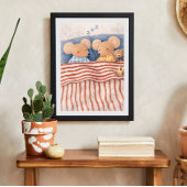 schlafende Mäuse Illustration | süße Mäuse Kunst Poster