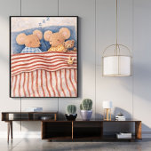 schlafende Mäuse Illustration | süße Mäuse Kunst Poster
