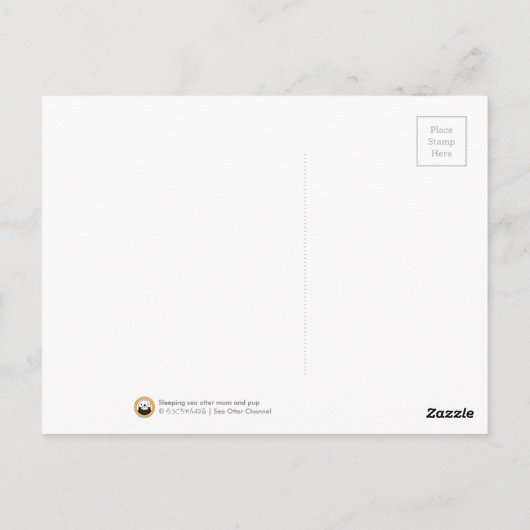 Schlafende Meeresotter Mutter und Jungfrau Postkarte (Rückseite)