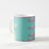 Schlafende Mermaids Aquamarin rosa Blasen Kaffeetasse (Vorderseite Links)