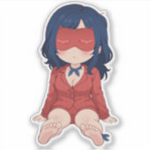 Schlafende Mita Chibi Süße Anime-Sticker Aufkleber (Vorderseite)