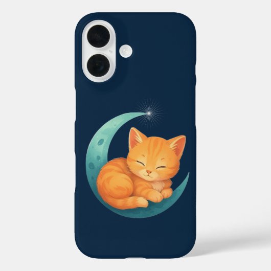 Schlafende orange Katze auf Mond-Hülle Case-Mate iPhone Hülle (Rückseite)