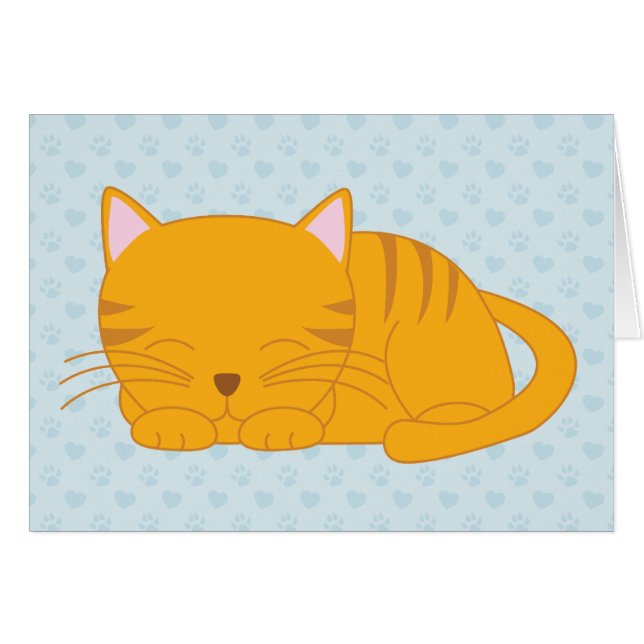Schlafende Orange Tabby Cat (Vorderseite (Horizontal))