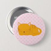 Schlafende Orange Tabby Cat Button (Vorne & Hinten)