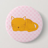 Schlafende Orange Tabby Cat Button (Vorderseite)