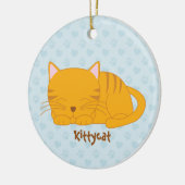 Schlafende Orange Tabby Cat Keramik Ornament (Links)