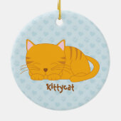 Schlafende Orange Tabby Cat Keramik Ornament (Hinten)