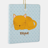Schlafende Orange Tabby Cat Keramikornament (Rechts)