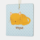 Schlafende Orange Tabby Cat Keramikornament (Links)