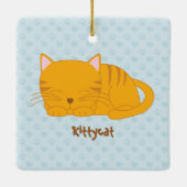 Schlafende Orange Tabby Cat Keramikornament (Rückseite)