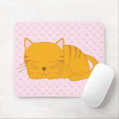 Schlafende Orange Tabby Cat Mousepad (Mit Mouse)