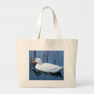 Schlafende Reflektion bei weißem Duck Jumbo Stoffbeutel