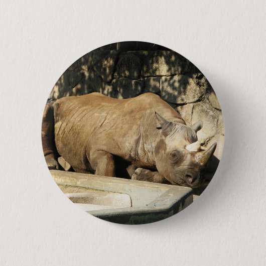 Schlafende Rhino Button (Vorderseite)