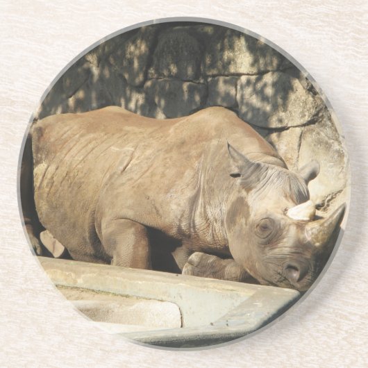 Schlafende Rhino Getränkeuntersetzer (Vorne)