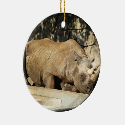 Schlafende Rhino Keramik Ornament (Rechts)