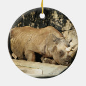 Schlafende Rhino Keramik Ornament (Hinten)