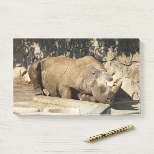Schlafende Rhino Post-it Klebezettel (Auf Schreibtisch)