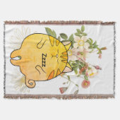 Schlafende rote Katze Decke (Vorderseite)
