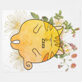 Schlafende rote Katze Fleecedecke (Vorderseite (Horizontal))