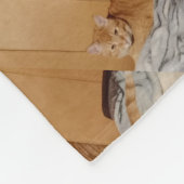 Schlafende rote Katze Foto Muster Fleece Decke (Ecke)