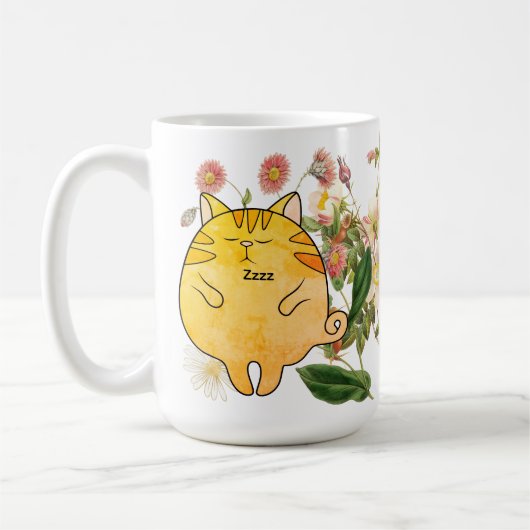 Schlafende rote Katze Kaffeetasse (Links)