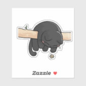Schlafende schwarze Katze Niedlich Aufkleber (Blatt)
