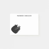 Schlafende schwarze Katze personalisierter Name Post-it Klebezettel (Vorderseite)
