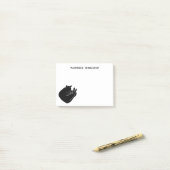 Schlafende schwarze Katze personalisierter Name Post-it Klebezettel (Auf Schreibtisch)