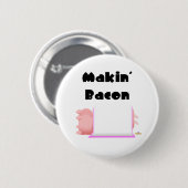Schlafende Schweine rosa Blanket Makin' Bacon Button (Vorne & Hinten)