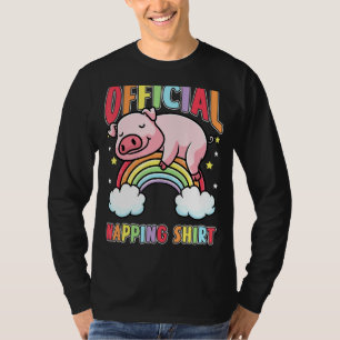 Schlafende Schweinegrippe Regenbogen Hog Pajama Na T-Shirt