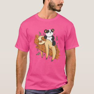 Schlafende Sloth Panda Bärentiere T-Shirt