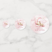 Schlafende Teddy Bär auf Wolke neun rosa Mädchen Konfetti (Rückseiten)