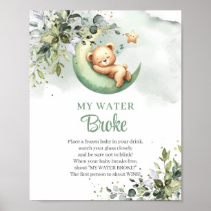 Schlafende Teddy Bär über den Mond Mein Wasserbrok Poster
