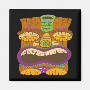 Schlafende Tiki-Statue mit offenem Mund, lustig sc Magnet