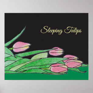 Schlafende Tulpen Poster