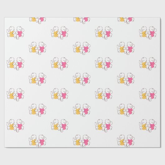 Schlafende Twins Geschenkpapier (Flach)