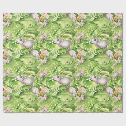 Schlafende Waldtiere im Dschungel Geschenkpapier (Flach)