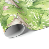 Schlafende Waldtiere im Dschungel Geschenkpapier (Rolleneckpunkt)